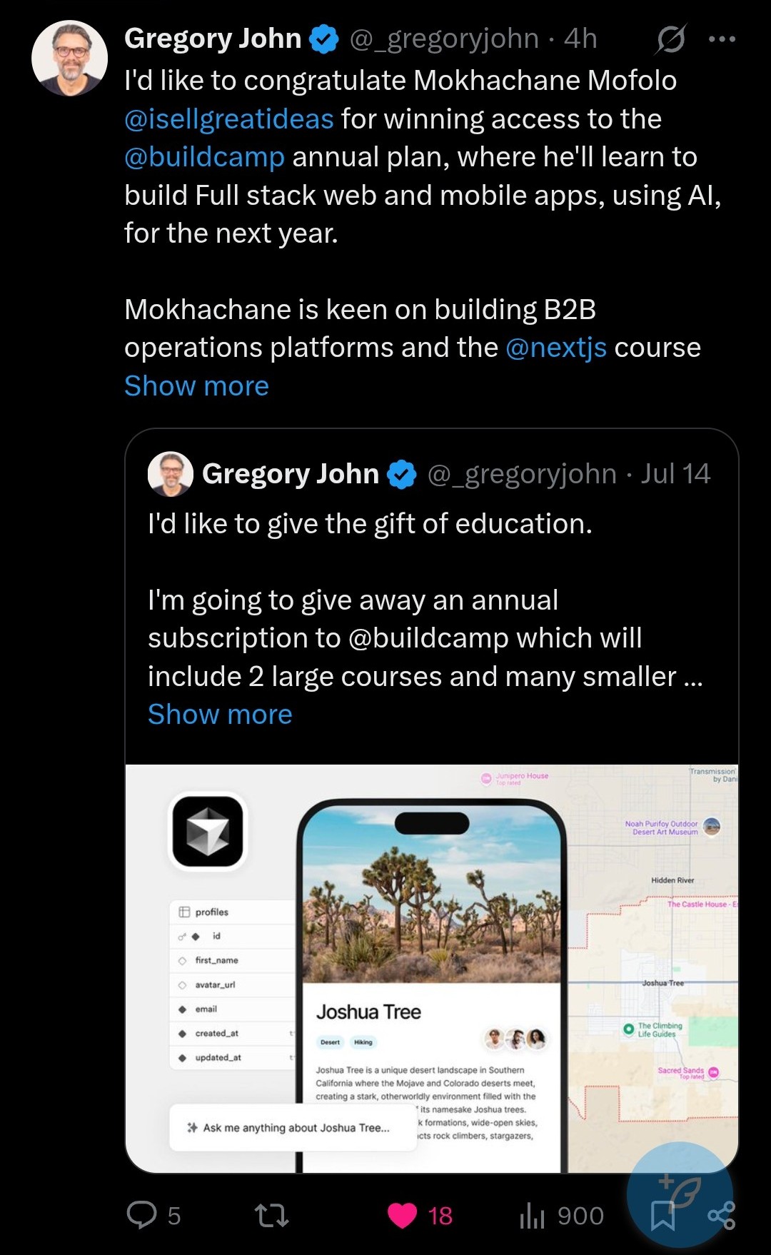A twitter screenshot